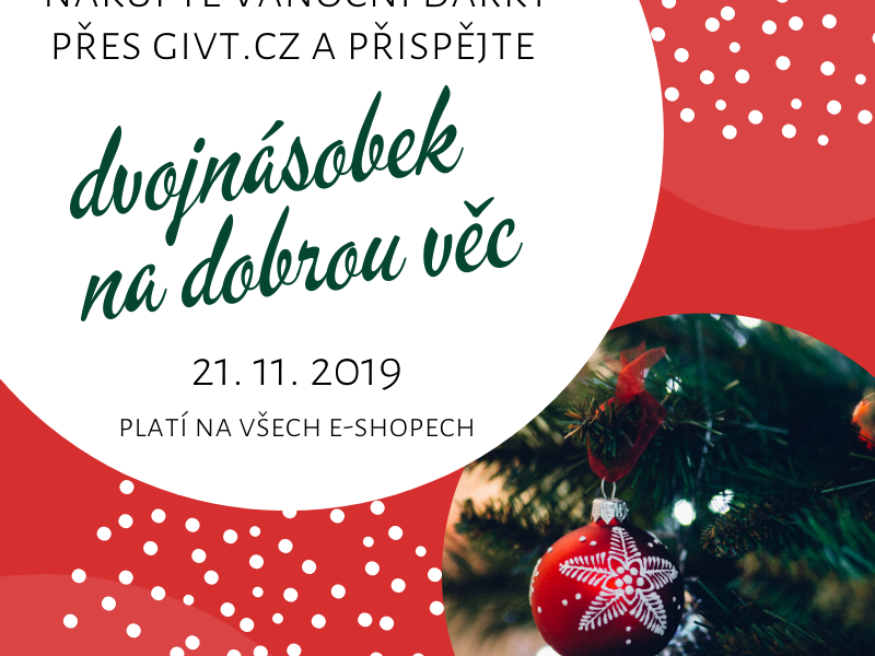 🎁 Dnes přispíváte DVOJNÁSOBEK na všech e-shopech! 🎁